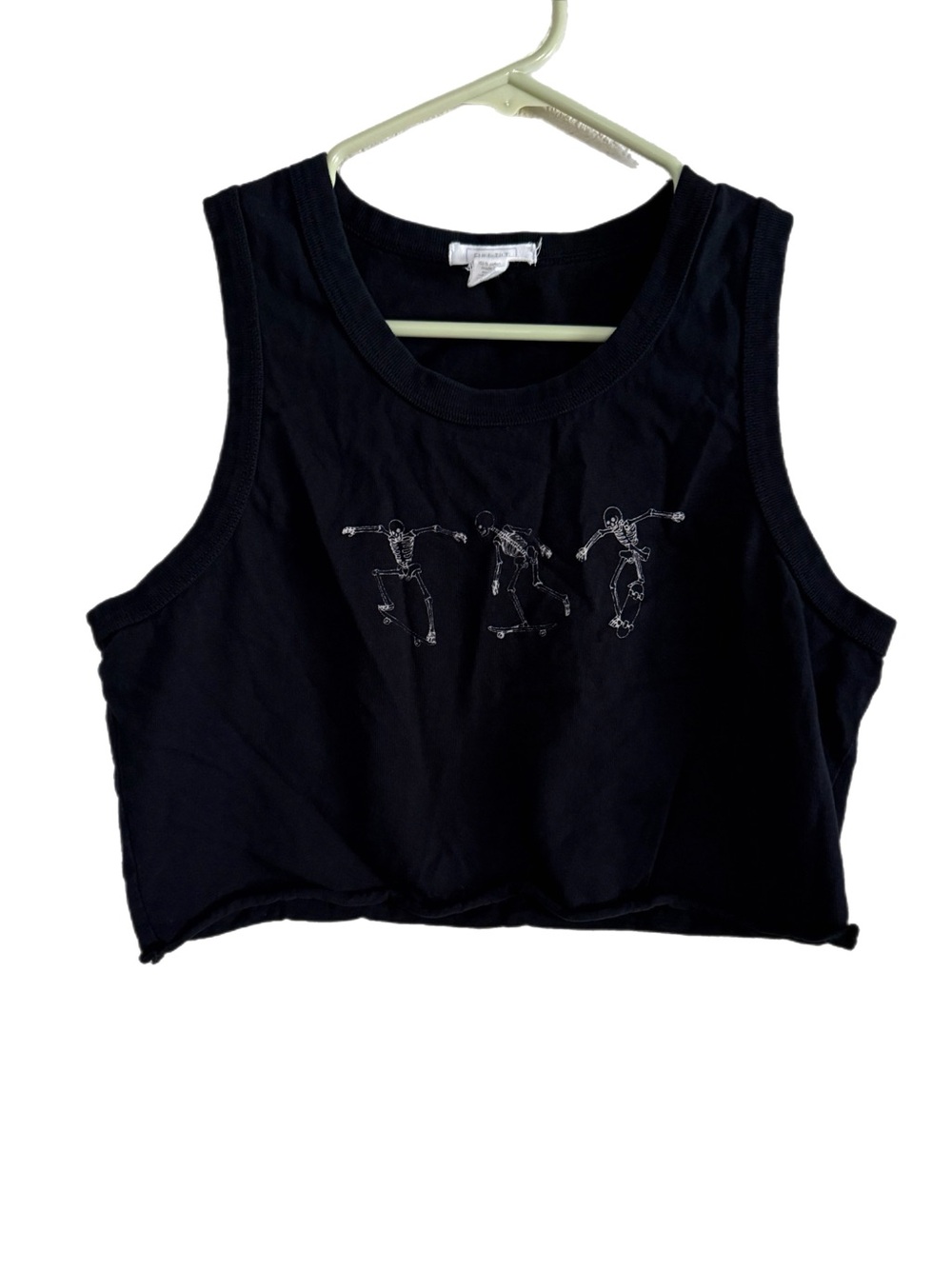 Full Tilt Black Crop Tank with White Skate Skeleton Graphic Size XL - Picture 3 of 9